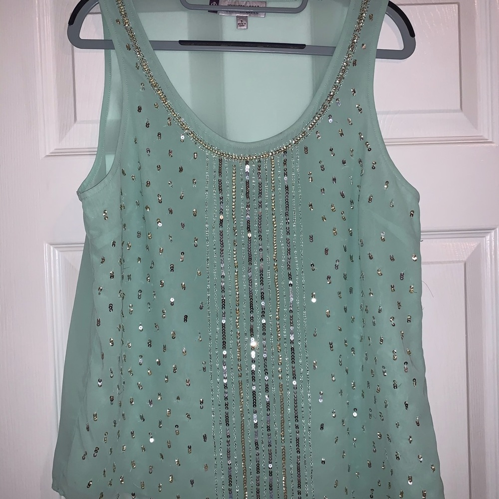 Jennifer Lopez mint green top. Size small